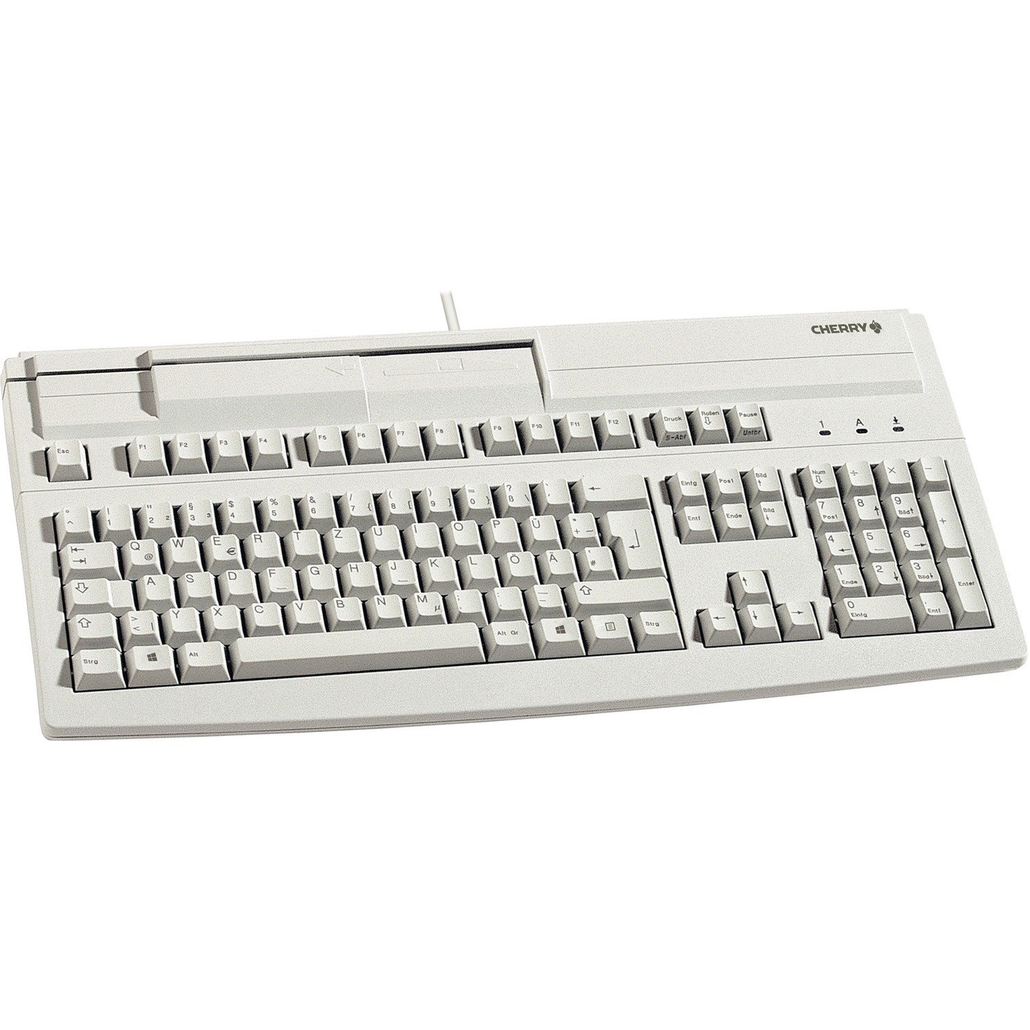 CHERRY MultiBoard G80-8000 Keyboard - Cable Connectivity - USB 2.0 Interface - German - QWERTZ Layout - Light Grey