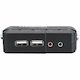 Manhattan KVM Switch Compact 2-Port, 2x USB-A, Cables included, Audio Support, Control 2x computers from one pc/mouse/screen, Black, Lifetime Warranty, Boxed