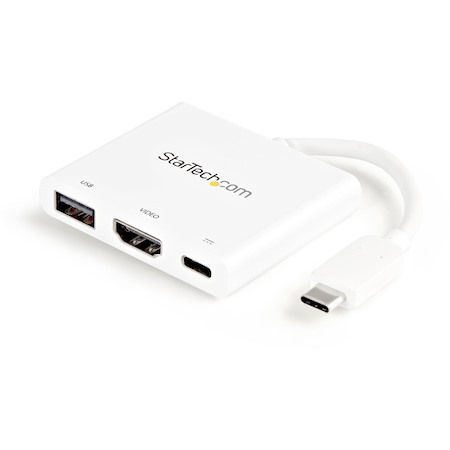 StarTech.com USB-C to 4K HDMI Multifunction Adapter with Power Delivery and USB-A Port- White