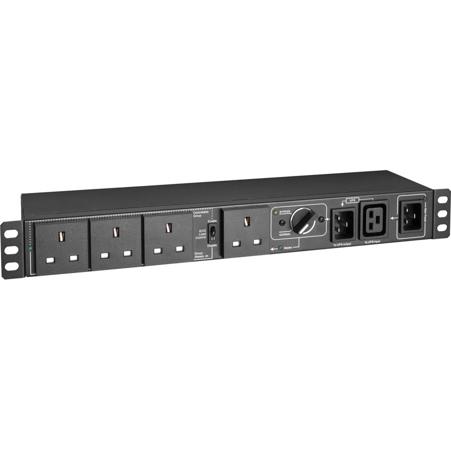 Eaton Tripp Lite Series 220-240V 13A Single-Phase Hot-Swap PDU with Manual Bypass - 4 BS1363 Outlets, C20 & BS1363 Inputs, Rack/Wall