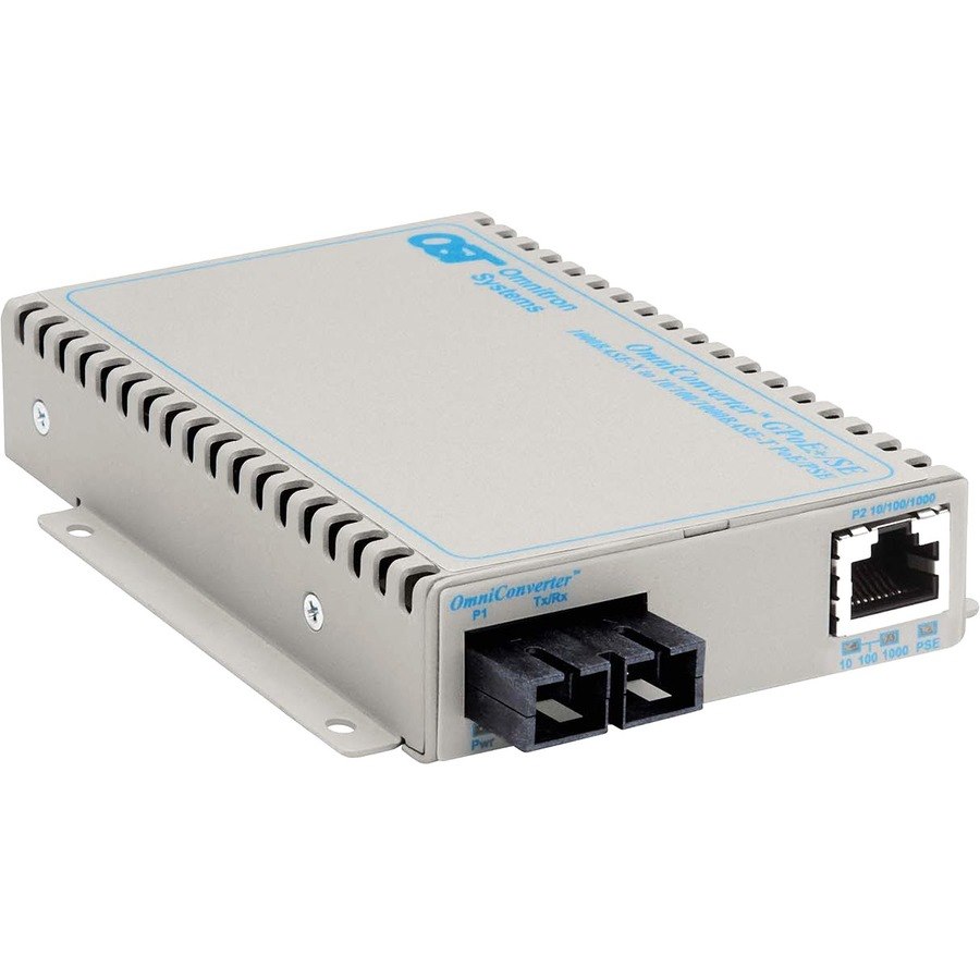 OmniConverter SE 10/100/1000 PoE+ Gigabit Ethernet Fiber Media Converter Switch RJ45 SC Single-Mode 12km