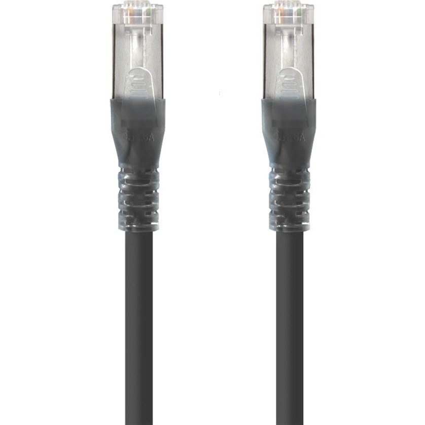 Alogic Black Shielded CAT6A LSZH Network Cable - 1m