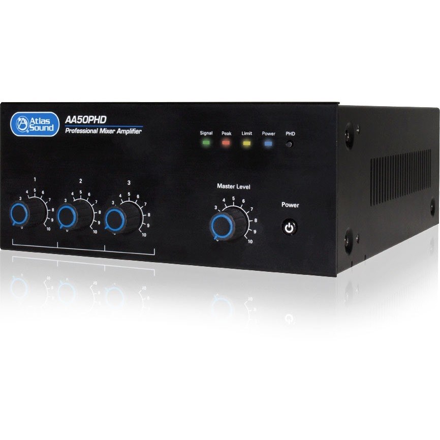 AtlasIED AA50PHD Amplifier - 50 W RMS - 3 Channel - Black