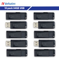 64GB Store 'n' Go&reg; USB Flash Drive - 10pk Business Bulk - Black