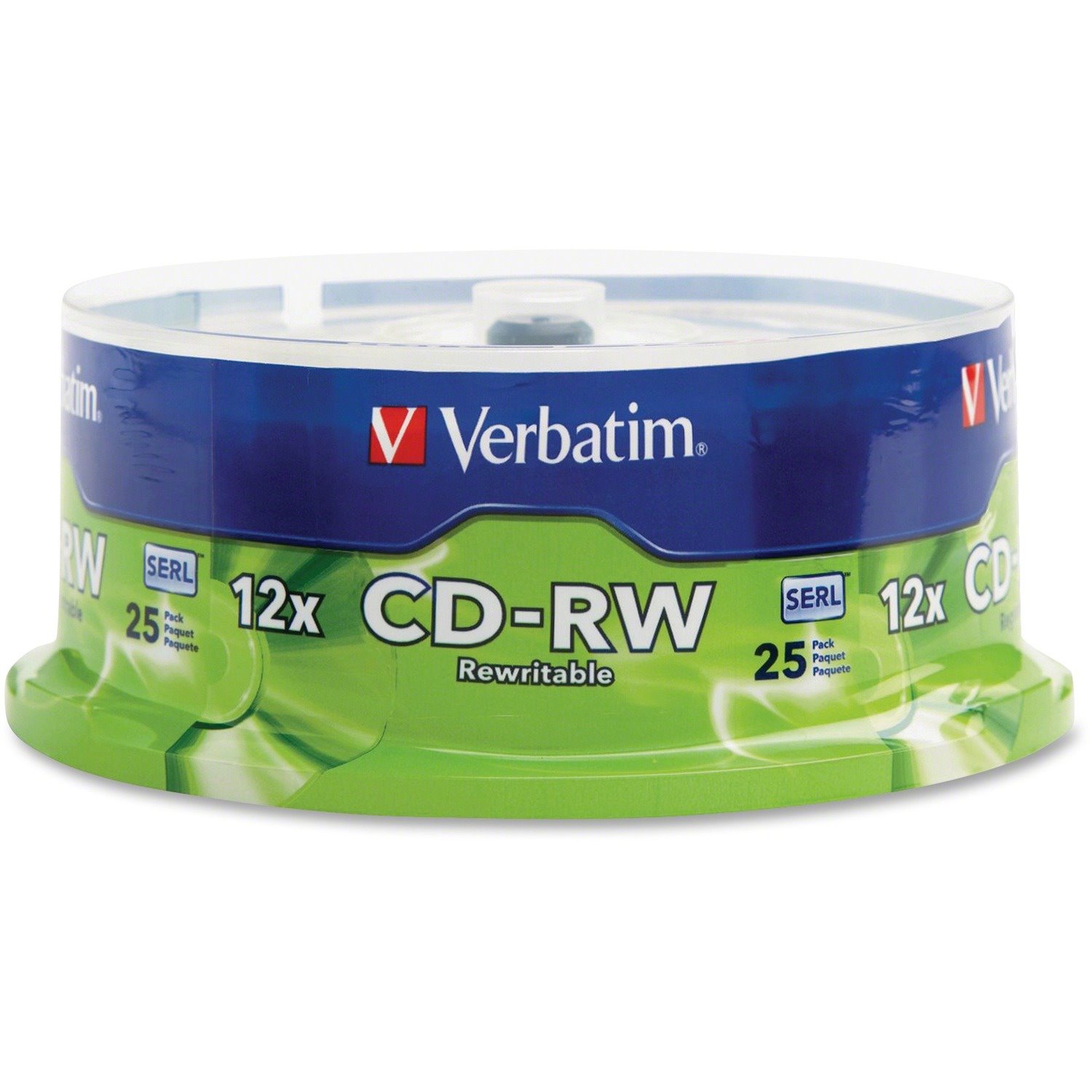 Verbatim CD-RW 700MB 4X-12X High Speed with Branded Surface - 25pk Spindle