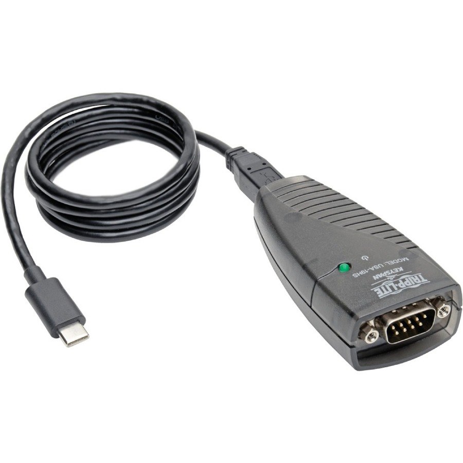 Eaton Tripp Lite Series USB-C to Serial DB9 RS232 Adapter Cable - 3 ft. (0.91 m) Keyspan, High-Speed (M/M), TAA