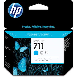 HP 711 Original Inkjet Ink Cartridge - Tri-pack - Cyan - 3 / Pack