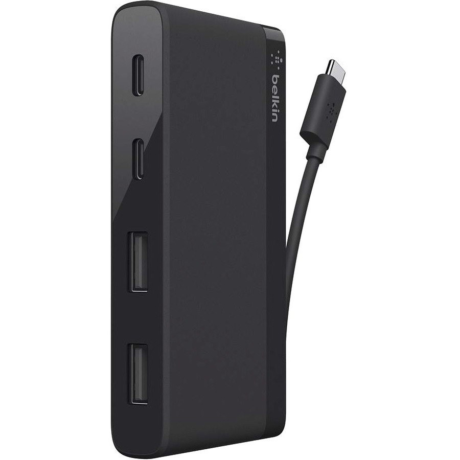 Belkin USB Hub - USB Type C - 640 MB/s - Notebook, Keyboard, Mouse, Flash Drive, Printer - External - Black