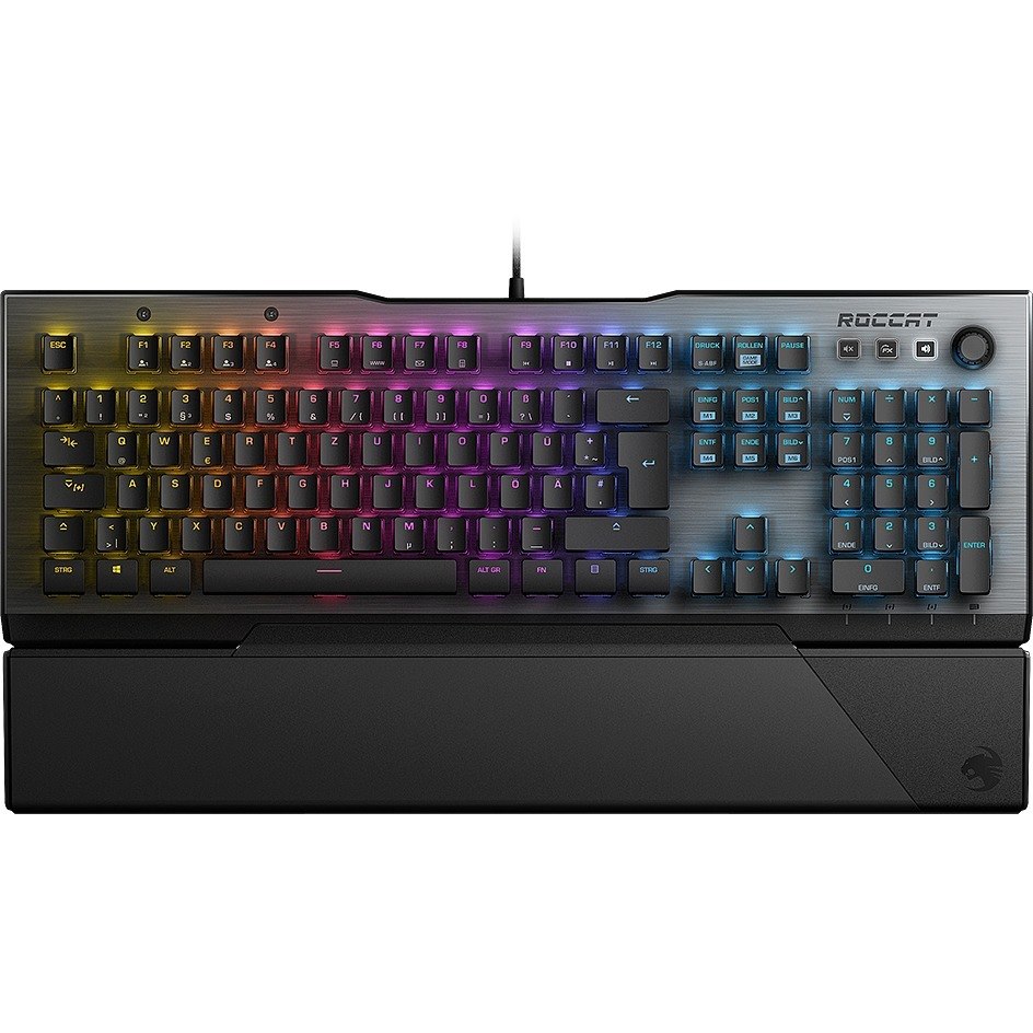 Roccat Vulcan 120 AIMO Keyboard - Cable Connectivity - USB 2.0 Interface - English (UK) - Grey
