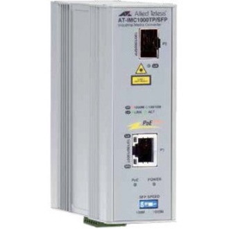 Allied Telesis 2-Port Gigabit Ethernet PoE+ Industrial Media Converter