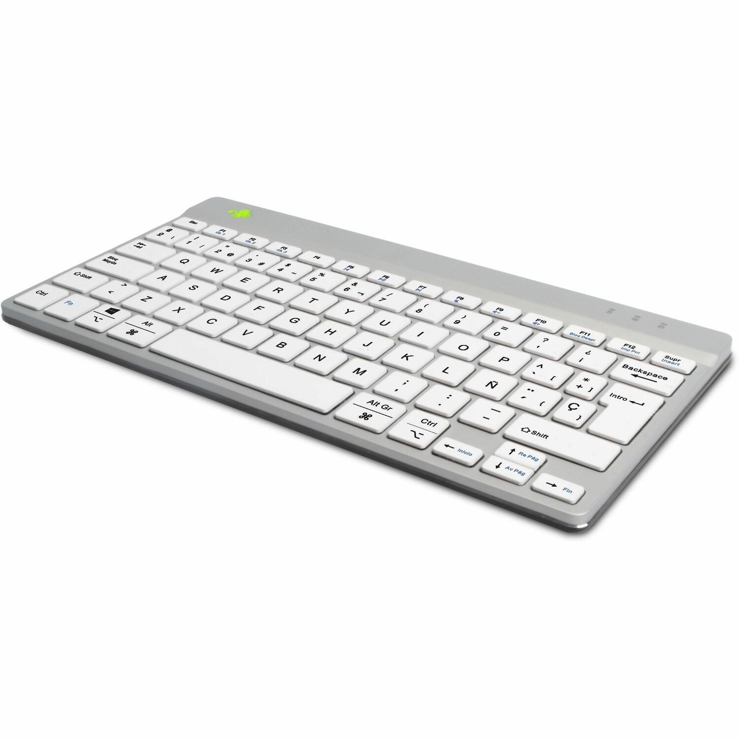 R-Go Compact Break Keyboard - Wireless Connectivity - Spanish - QWERTY Layout - White