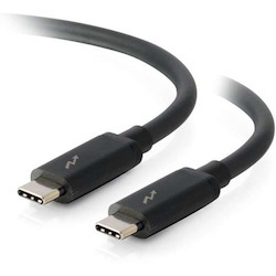 C2G 3ft Thunderbolt 3 Cable - USB C Thunderbolt 3 Cable - 100W Power Delivery - 20Gbps - Black - M/M