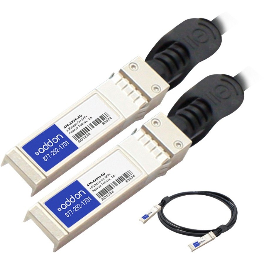 AddOn Dell 470-AAVH Compatible TAA Compliant 10GBase-CU SFP+ to SFP+ Direct Attach Cable (Passive Twinax, 1m)