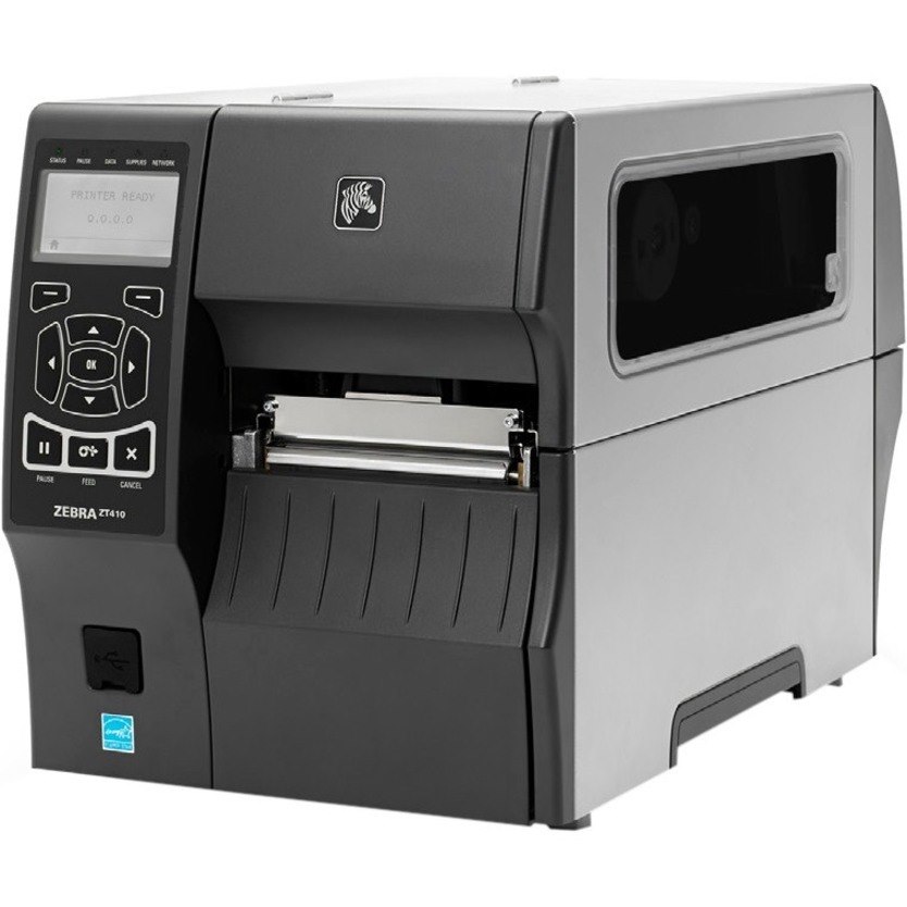 Zebra ZT410 Desktop Direct Thermal/Thermal Transfer Printer - Monochrome - Label Print - Ethernet - USB - Serial - Bluetooth