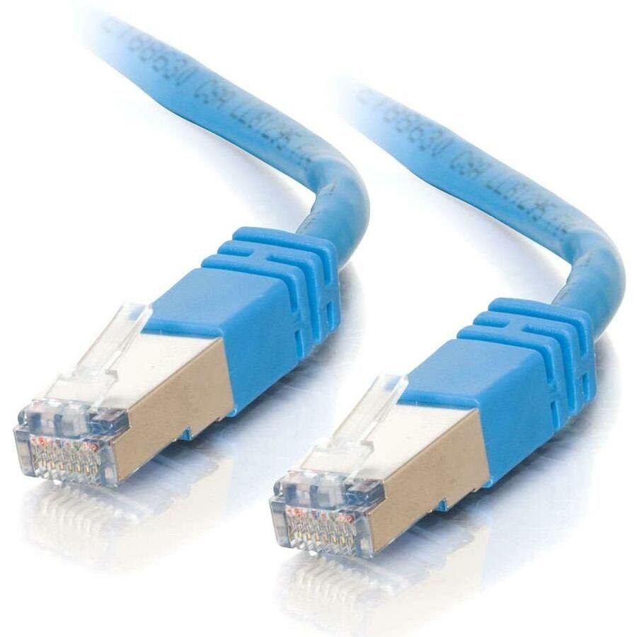 C2G-100ft Cat5e Molded Shielded (STP) Network Patch Cable - Blue