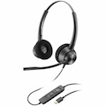 Poly EncorePro 320 Wired Over-the-head, On-ear Stereo Headset - Black - TAA Compliant