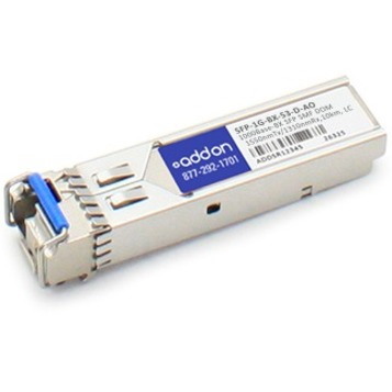 AddOn MSA and TAA Compliant 1000Base-BX SFP Transceiver (SMF, 1550nmTx/1310nmRx, 10km, LC, DOM)