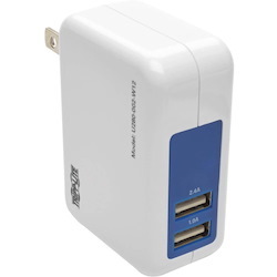 Tripp Lite by Eaton Dual Port Travel USB Wall Charger Direct Plug-In 5V / 3.4A /17W