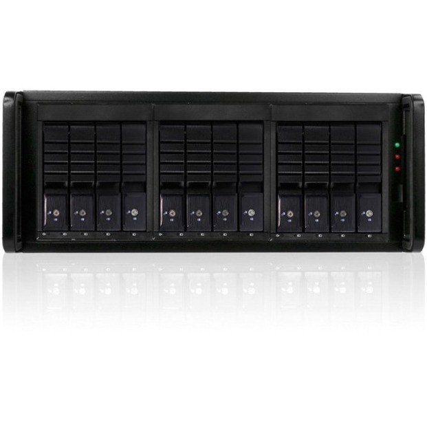 RAIDage JAGE412HDBK-DE-SEA Drive Enclosure 12Gb/s SAS, SATA/600 - Mini-SAS HD Host Interface - 4U Rack-mountable - Black