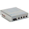 Omnitron Systems OmniConverter Unmanaged Gigabit PoE+, SM ST, RJ-45, Ethernet Fiber Switch
