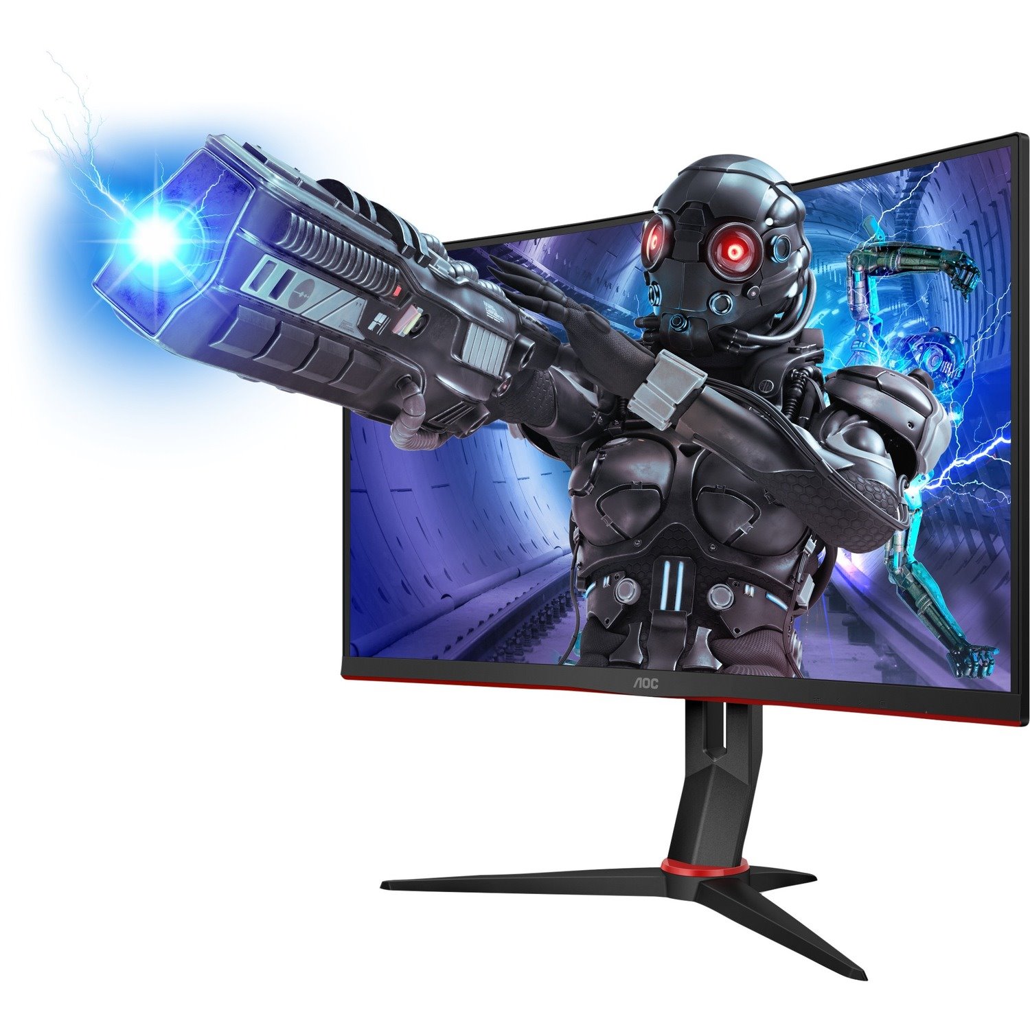 AOC C27G2ZE 27" Class Full HD Curved Screen Gaming LCD Monitor - 16:9 - Black Red