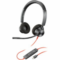 Poly Blackwire 3320 Wired On-ear Stereo Headset - Black