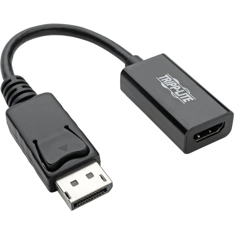 Tripp Lite by Eaton DisplayPort to HDMI Active Adapter (M/F), Latching Connector, 4K 60 Hz, DP1.2, HDCP 2.2,Black, 6 in.