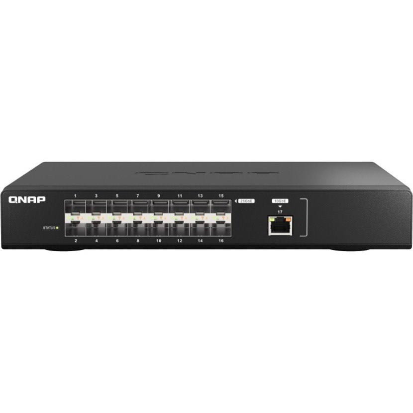 QNAP QSW-M5216-1T 1 Ports Manageable Ethernet Switch - 10 Gigabit Ethernet, 25 Gigabit Ethernet - 10GBase-T, 25GBase-X