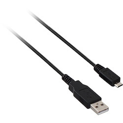 V7 Black USB Cable USB 2.0 A Male to Micro USB Male 1m 3.3ft