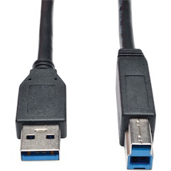 Eaton Tripp Lite Series USB 3.2 Gen 1 SuperSpeed Device Cable (A to B M/M) Black, 15 ft. (4.57 m)