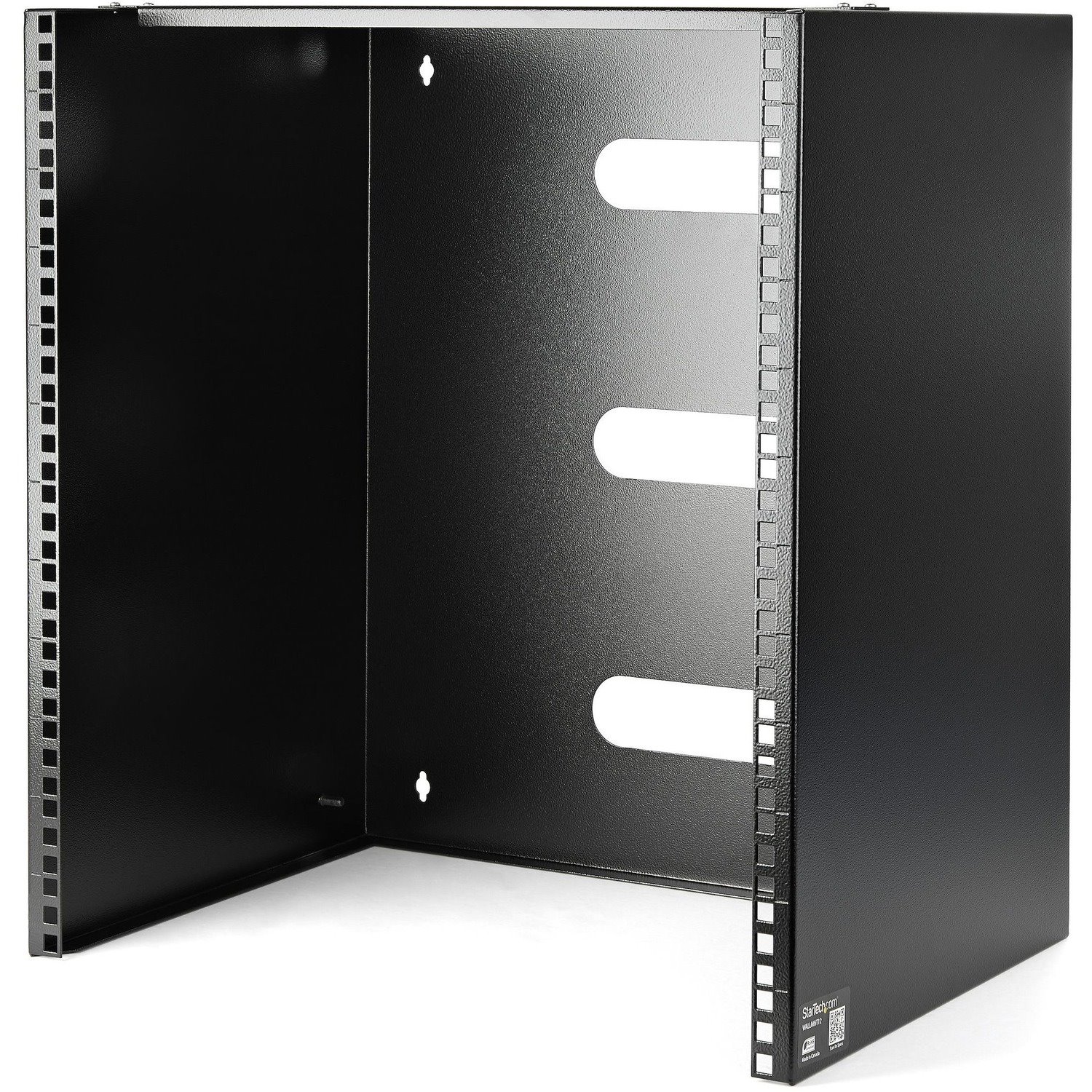 StarTech.com 12U Wall Mountable Rack Cabinet for Patch Panel, LAN Switch - 449.58 mm Rack Width x 342.90 mm Rack Depth - Black - TAA Compliant