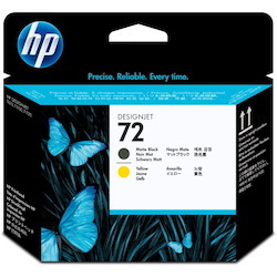 HP 72 Original Inkjet Printhead - Matte Black, Yellow - 1 Each