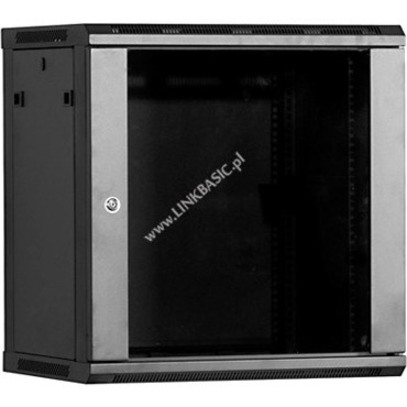 Linkbasic 12U Wall Mountable Rack Cabinet - 482.60 mm Rack Width - Black