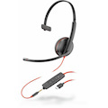 Poly Blackwire 3215 Monaural USB-C Headset + 3.5mm Plug + USB-C/A Adapter