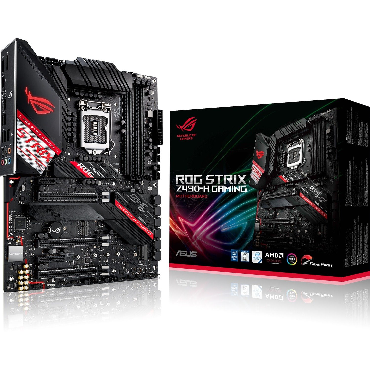 Asus ROG Strix Z490-H GAMING Desktop Motherboard - Intel Z490 Chipset - Socket LGA-1200 - Intel Optane Memory Ready - ATX