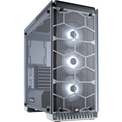 Corsair Crystal 570X Computer Case - ATX Motherboard Supported - Mid-tower - Steel, Tempered Glass - White