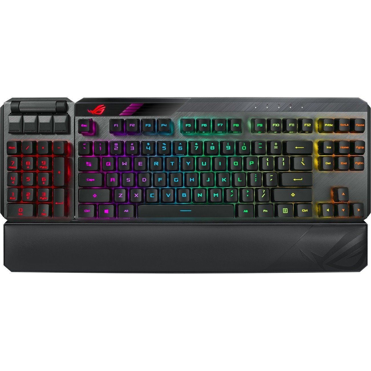 Asus ROG Claymore II Gaming Keyboard - Wired/Wireless Connectivity - USB 2.0 Type C Interface - RGB LED - Black