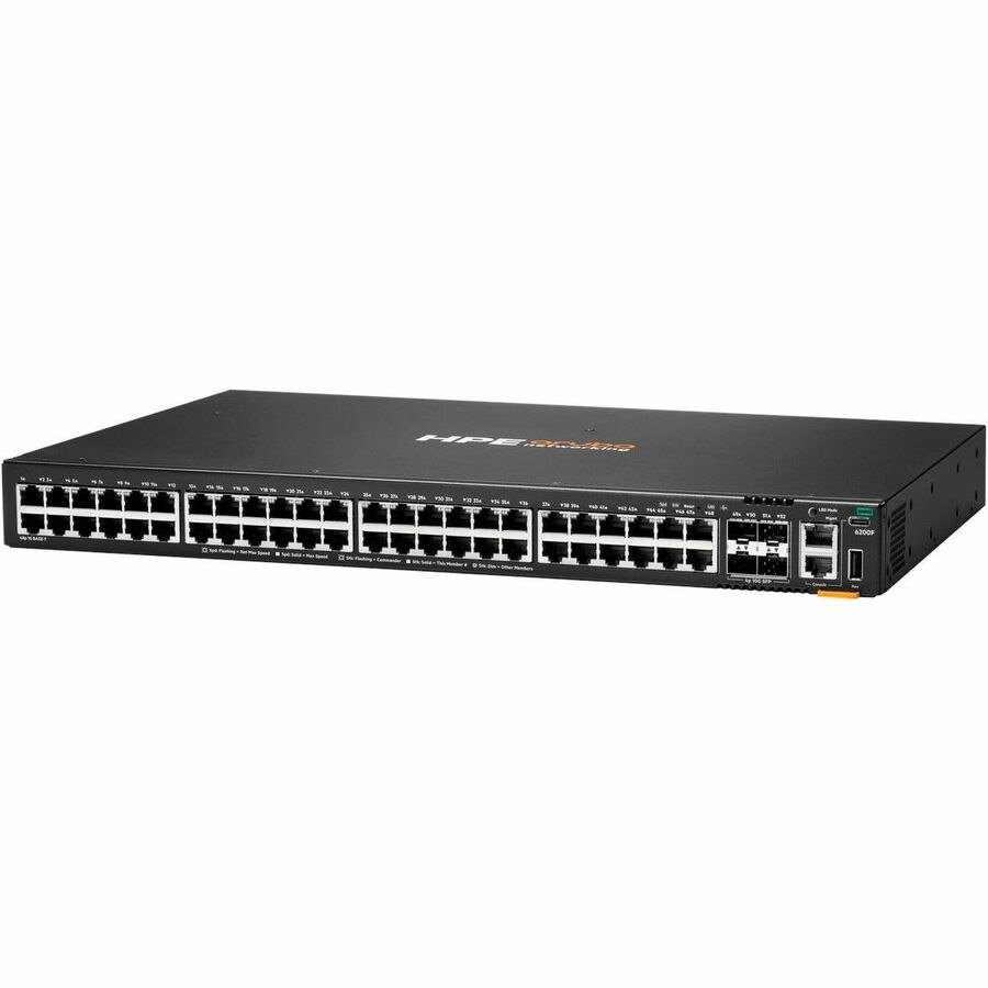 Aruba CX 6200 48 Ports Manageable Layer 3 Switch - Gigabit Ethernet, 10 Gigabit Ethernet - 10/100/1000Base-T, 10GBase-X - Grey - TAA Compliant