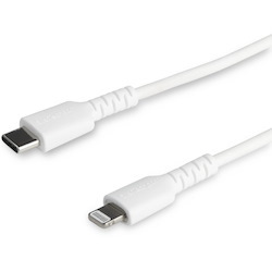StarTech.com 3 foot/1m Durable White USB-C to Lightning Cable, Rugged Heavy Duty Charging/Sync Cable for Apple iPhone/iPad MFi Certified