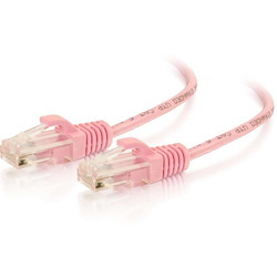 C2G 3ft Cat6 Snagless Unshielded (UTP) Slim Ethernet Cable - Cat6 Network Patch Cable - PoE - Pink