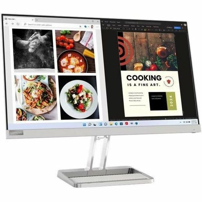 Lenovo L24i-40 24" Class Full HD LED Monitor - 16:9 - Cloud Gray