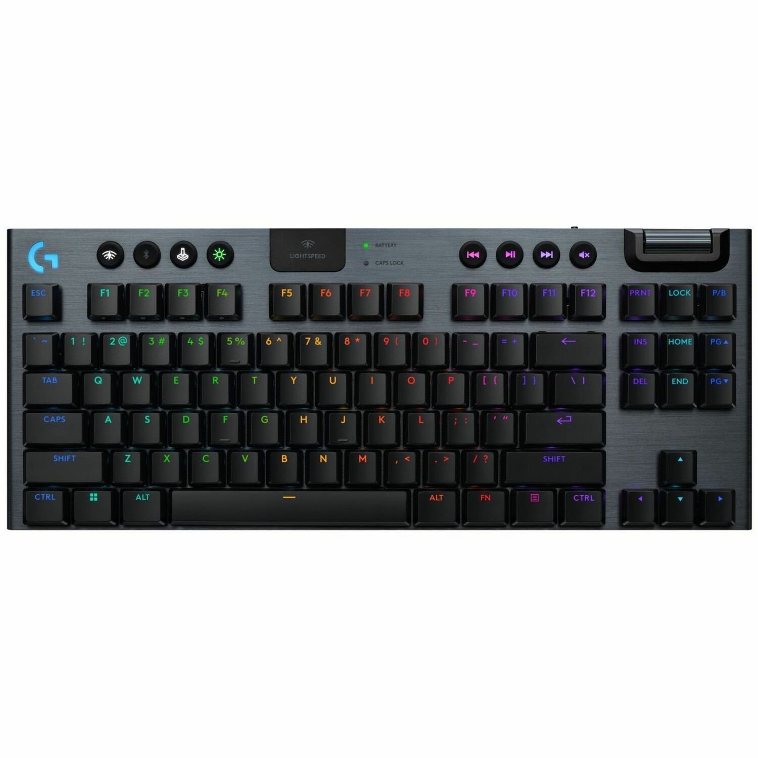 Logitech G915 X LIGHTSPEED TKL Low-Profile Wireless Gaming Keyboard, Double-Shot PBT Keycaps, Fully Programmable Keys, RGB Backlighting, Sleek Aluminum Finishing, GL Blue Clicky - PC/Mac