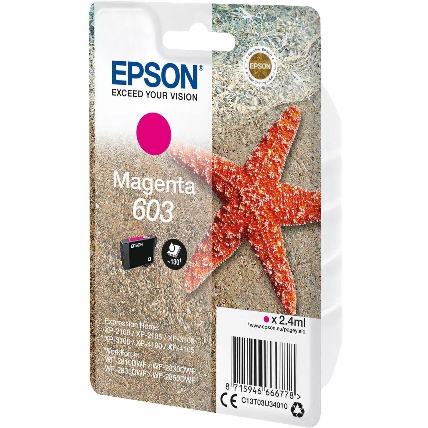 Epson 603 Original Inkjet Ink Cartridge - Single Pack - Magenta - 1 Pack