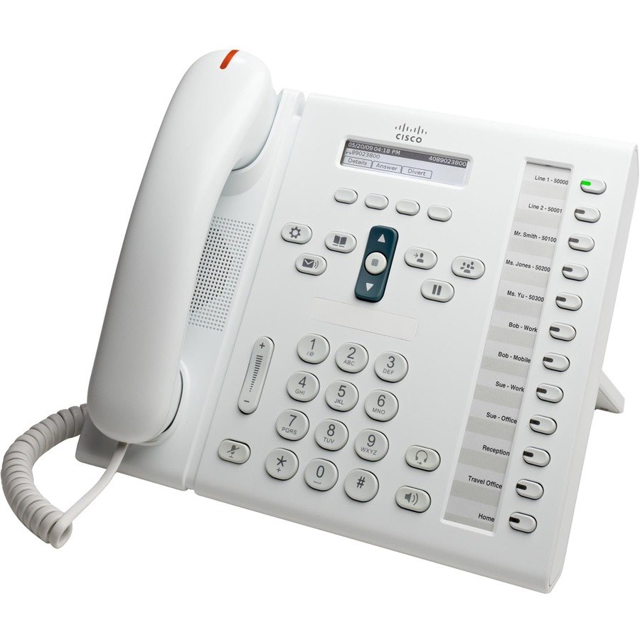 Cisco Unified 6961 IP Phone - Refurbished - Desktop, Wall Mountable - White