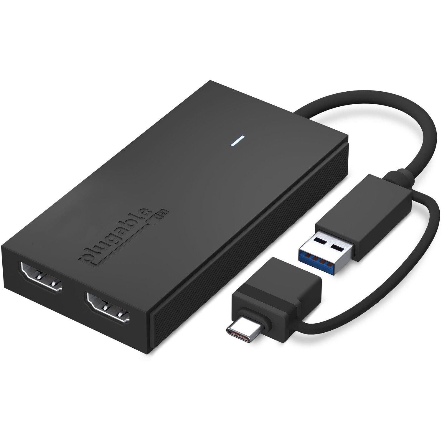 Plugable USB 3.0 or USB C to HDMI Adapter for Dual Monitors, Universal Video Graphics Adapter for Mac and Windows, Thunderbolt 3 / 4, USB 3.0 or USB-C