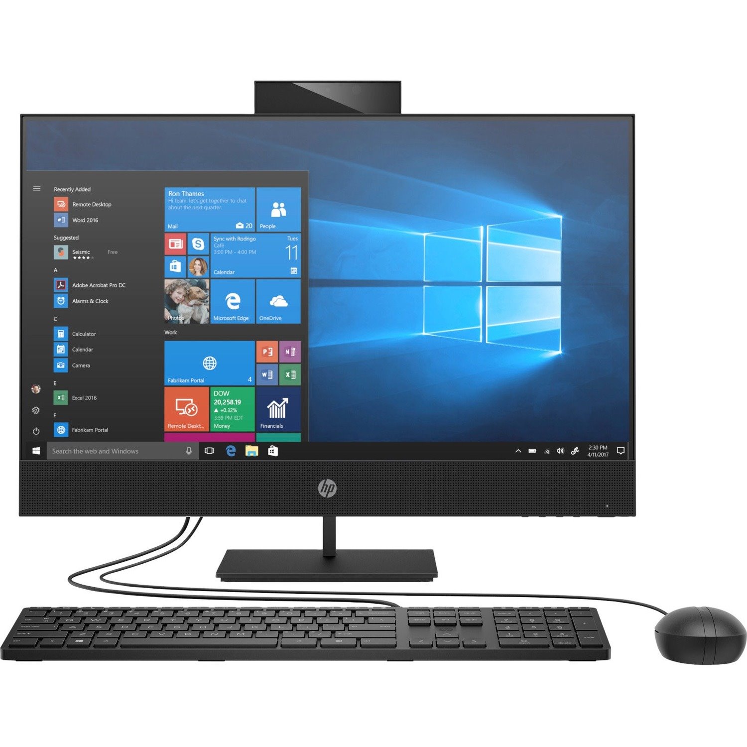 HP Business Desktop ProOne 400 G6 All-in-One Computer - Intel Core i7 10th Gen i7-10700T Octa-core (8 Core) 2 GHz - 8 GB RAM DDR4 SDRAM - 256 GB Optane Memory - 60.5 cm (23.8") Full HD 1920 x 1080 Touchscreen Display - Desktop