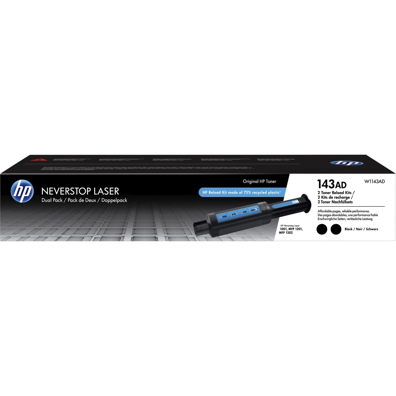 HP 143AD Original Laser Toner Cartridge - Dual Pack - Black - 2 Pack