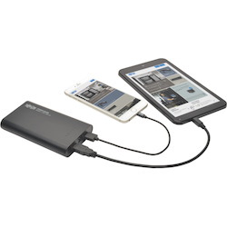 Tripp Lite Portable Charger 2x USB-A 12,000mAh Power Bank Lithium-Ion LED Flashlight Black