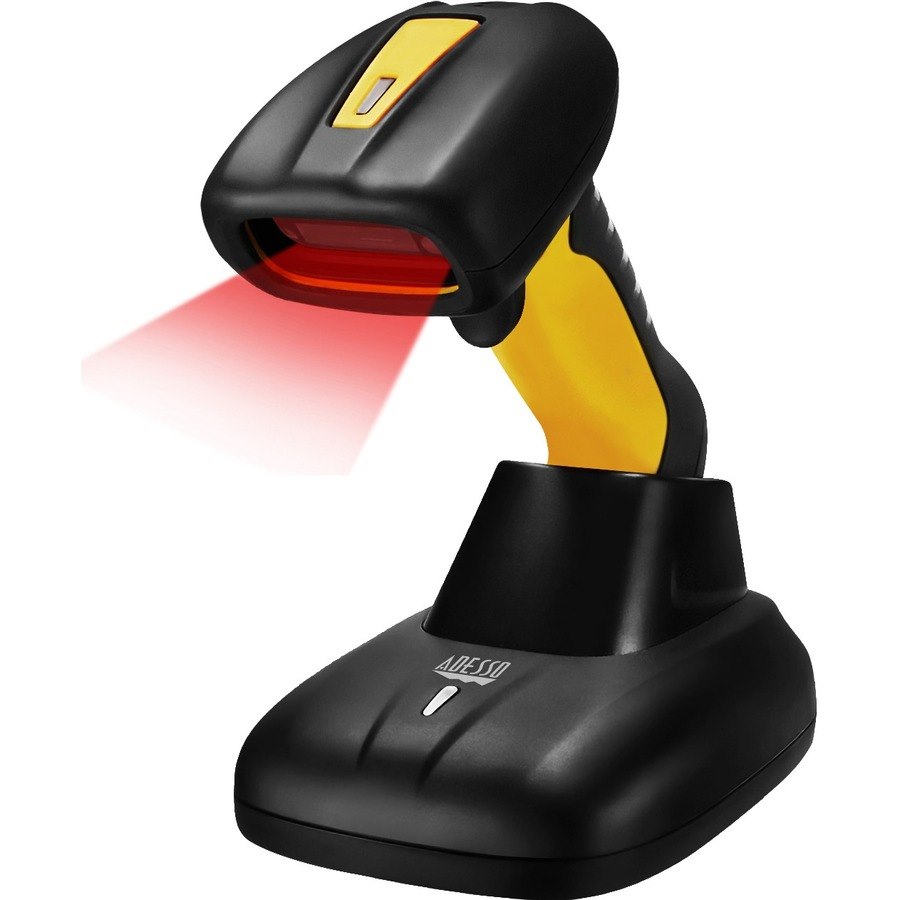 Adesso NuScan 4100B Industrial, Hospitality, Warehouse Handheld Barcode Scanner - Wireless Connectivity - Yellow