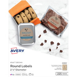 Avery&reg; Kraft Brown Round Labels2½" Diameter